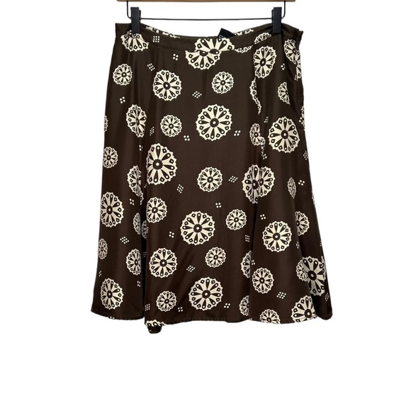 Jacob Brown Silk Skirt Geometric Print Lightweight Size 9/10 - Picture 1 of 10